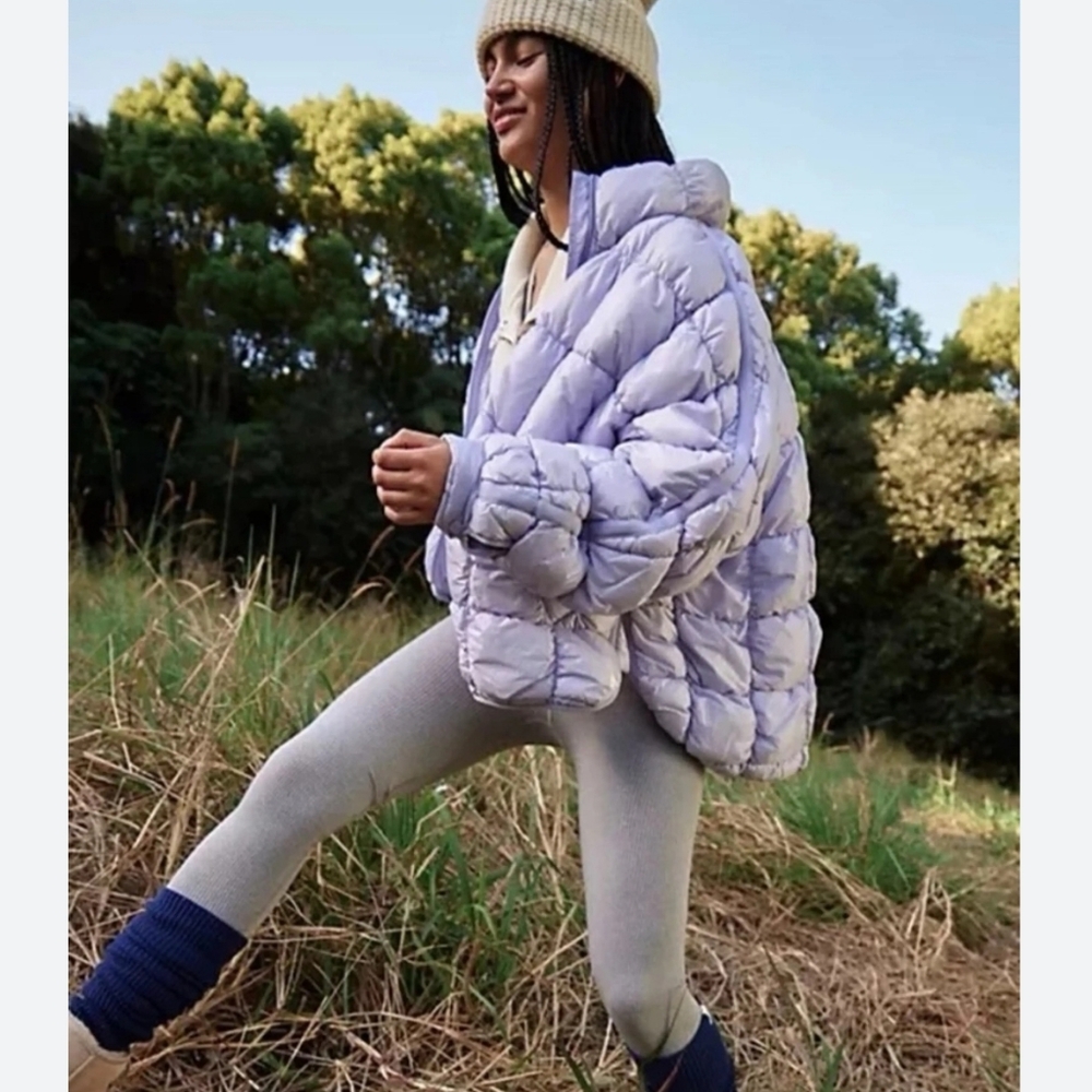 Free People Movement Scrunchy Glossy Pippa  Packable Puffer Jacket SZ-XS Nwot